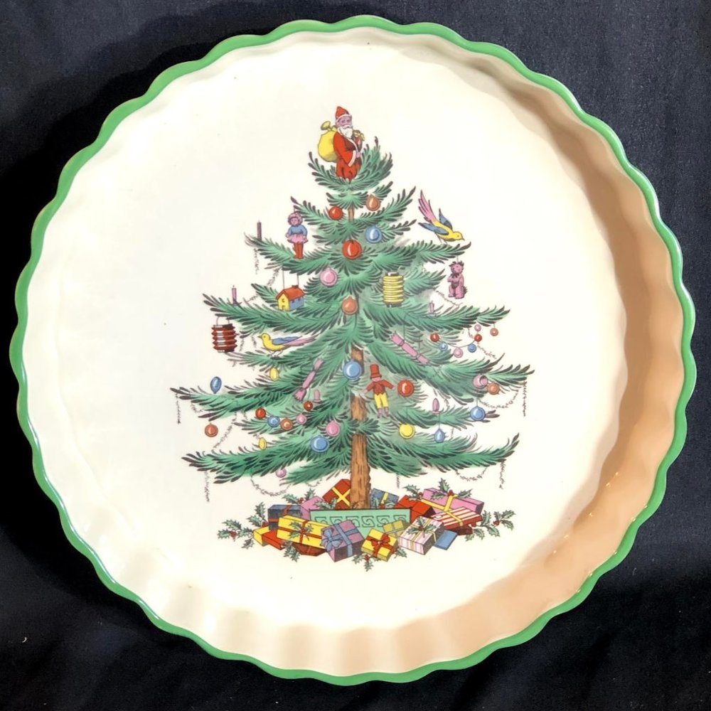 Spode CHRISTMAS TREE Quiche Flan Baking Dish
